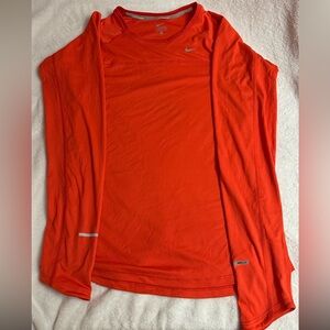 NIKE bright orange running long sleeve
